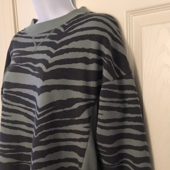 Sage Green Animal Print Sweatshirt - Picture 6 of 15